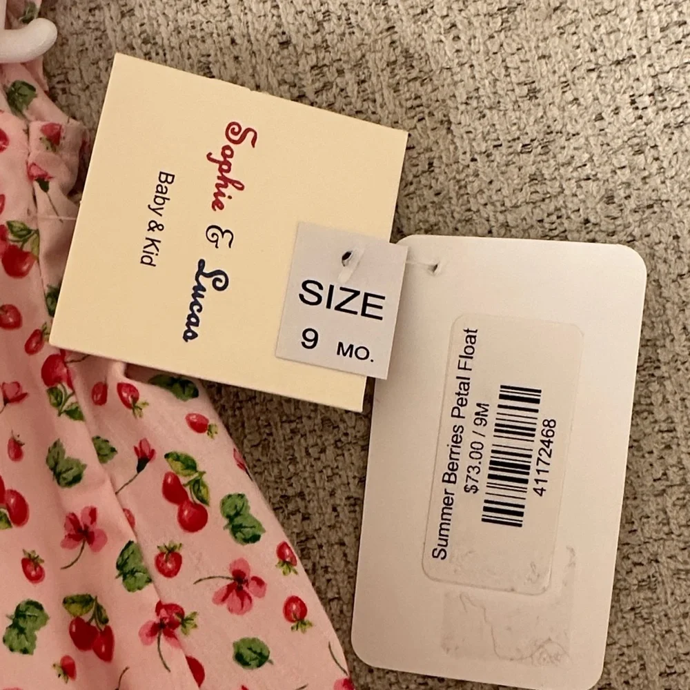Baby Girl Pink Cherry Print Matching Set